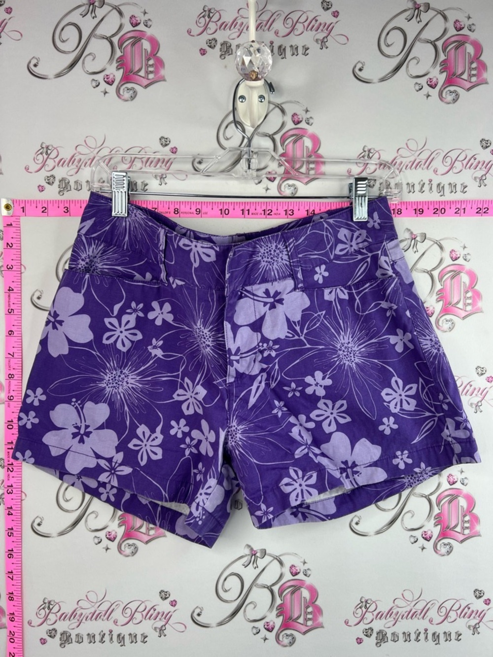 Roots shorts y2k rare tropical Purple Floral Print Women’s Shorts